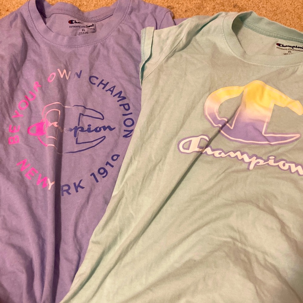 Pair of Girls Champion Shirts